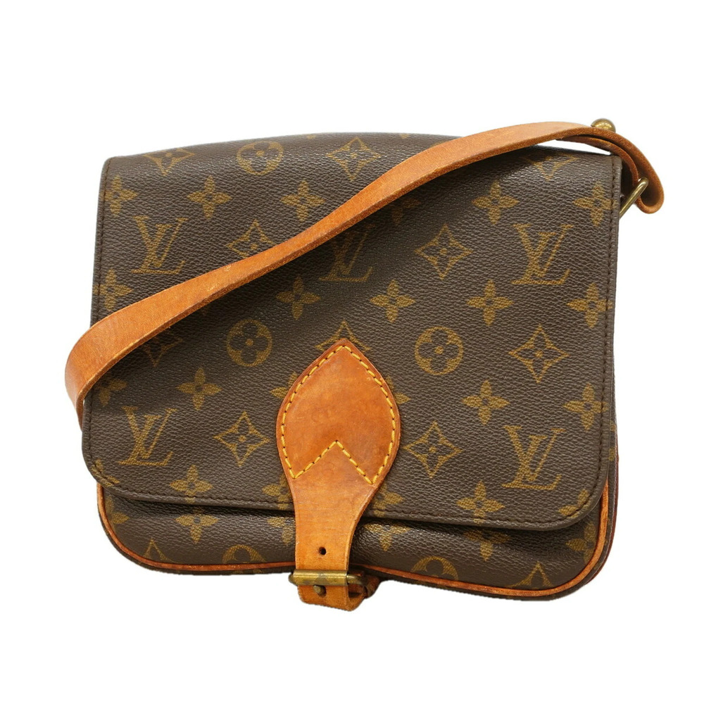 Louis Vuitton Monogram Cartouchiere MM Shoulder Bag M51253 Brown Women's